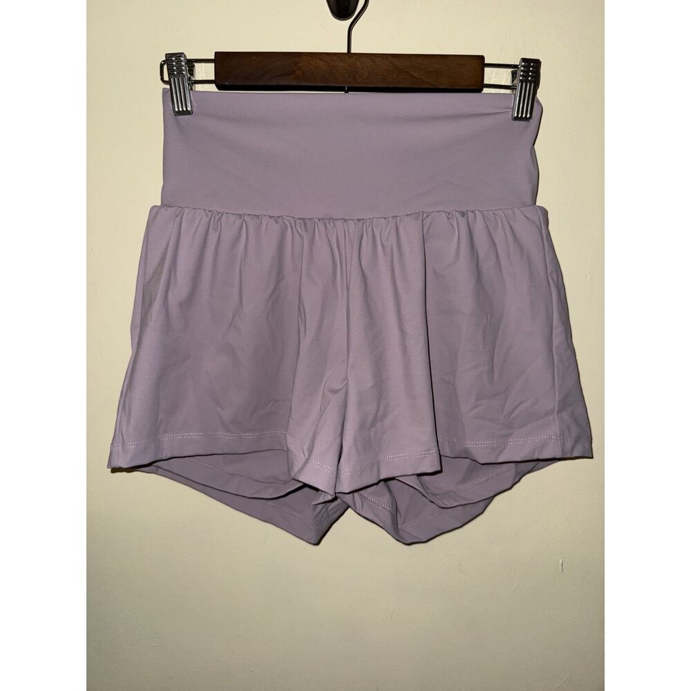 HALARA Lavender High Waisted Flowy 2-in-1 Athletic Shorts Back Pocket Size M